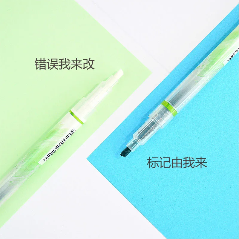 7pcs Erasable Marker Highlighter Learning Office Use Double Headed Accent Pastel Color Hand Account Pen Art Drawing