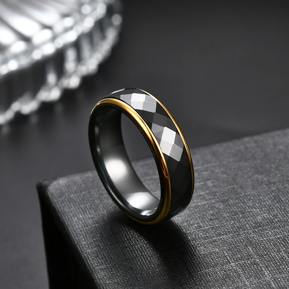 15 Styles Exquisite Gold Ceramic Faceted Ring for Women Fashion Minimalist Couple Rings Bands Engagement Wedding Bands Jewelry