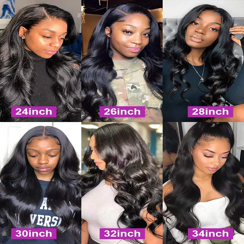 13x6 Körperwelle Lace Front Perücken Echthaar 200% Dichte 13x4 Körperwelle Frontal Perücke vorgezupft HD Transparent Echthaar Remy