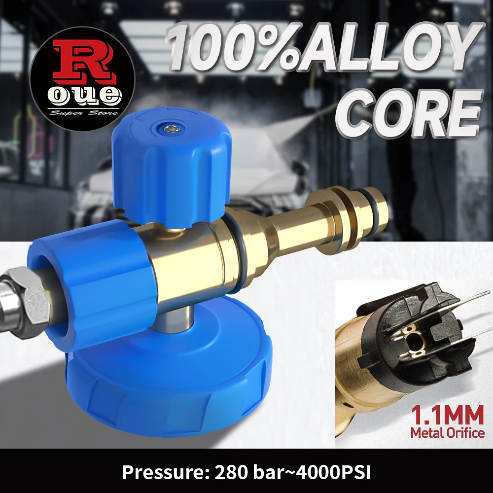 Imagem -04 - Neve Espuma Lance Lavadora de Pressão Canhão de Espuma Jet Wash Liberação Rápida Bocal Ajustável Male Fitting Foam Dispenser