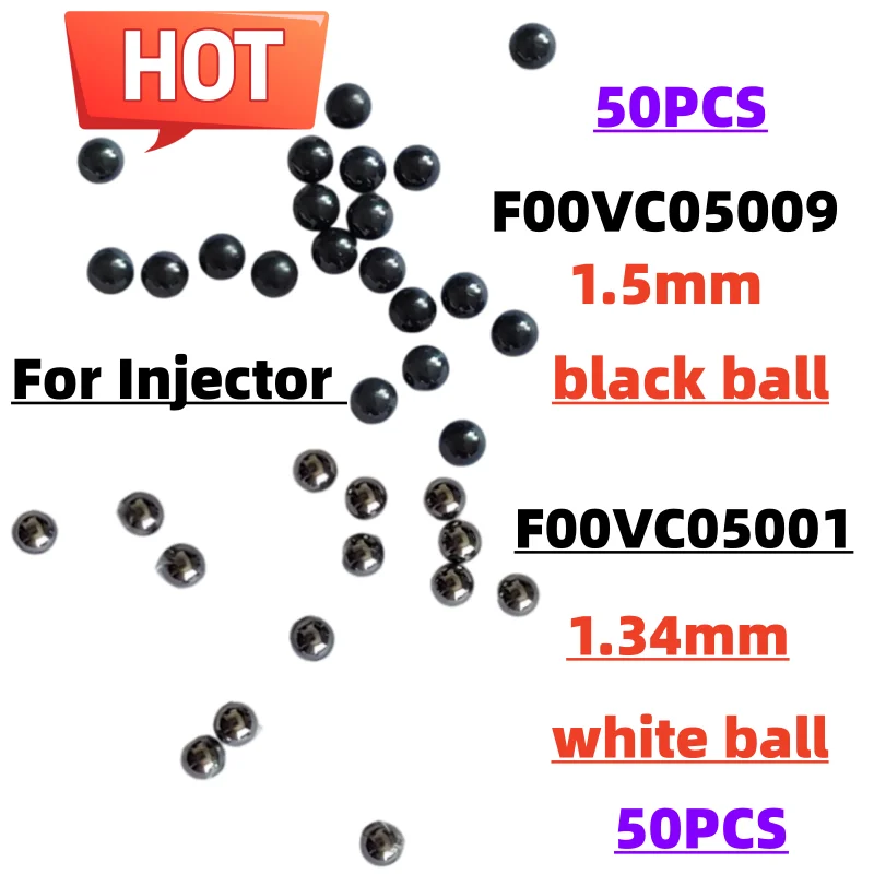 50PCS F00VC05001 1.34mm Diesel Injector Repair Kits Steel Ball F00VC05008 Ceramic Ball F00VC05009 1.5mm For B-osh Sprayer Nozzle