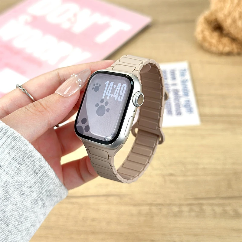 حزام سيليكون مغناطيسي لساعة أبل ألترا 3 40 مللي متر 44 مللي متر 46 مللي متر 45 مللي متر 49 مللي متر 42 مللي متر 41 مللي متر كوريا سوار iWatch 11 10 SE 9 8 7 6 #3