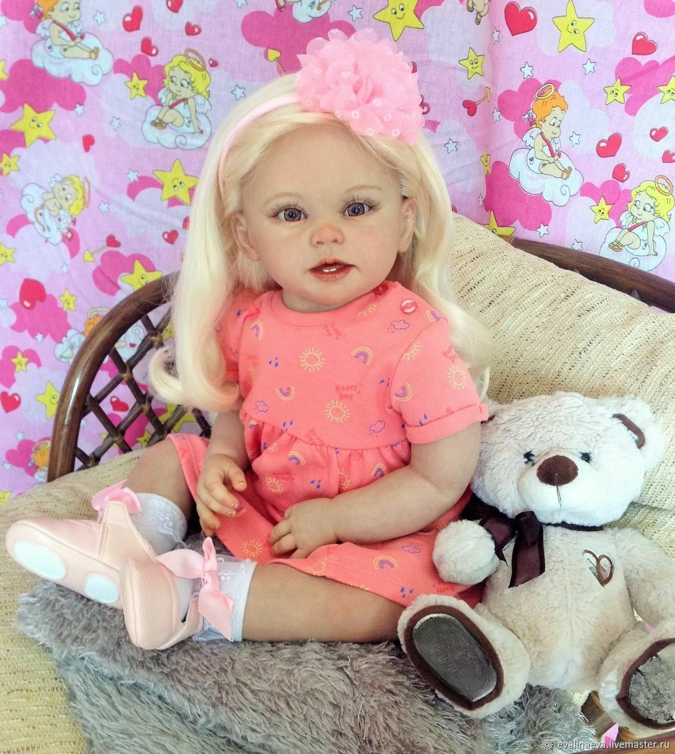 NPK 28inch Handicraft Enthusiast Reborn Bonnie Blank Doll Kit Unpainted Fresh Color DIY Doll Parts with Body and Eyes Include