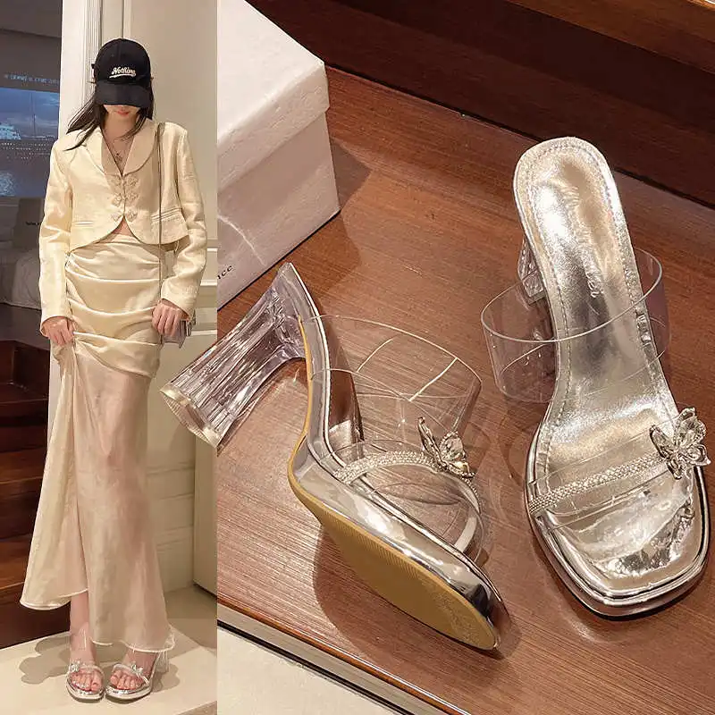 Sandali estivi con altezza del piede rotondo da donna Scarpe da basket bianche da donna in pizzo Pantofole per scarpe da ginnastica da casa da donna