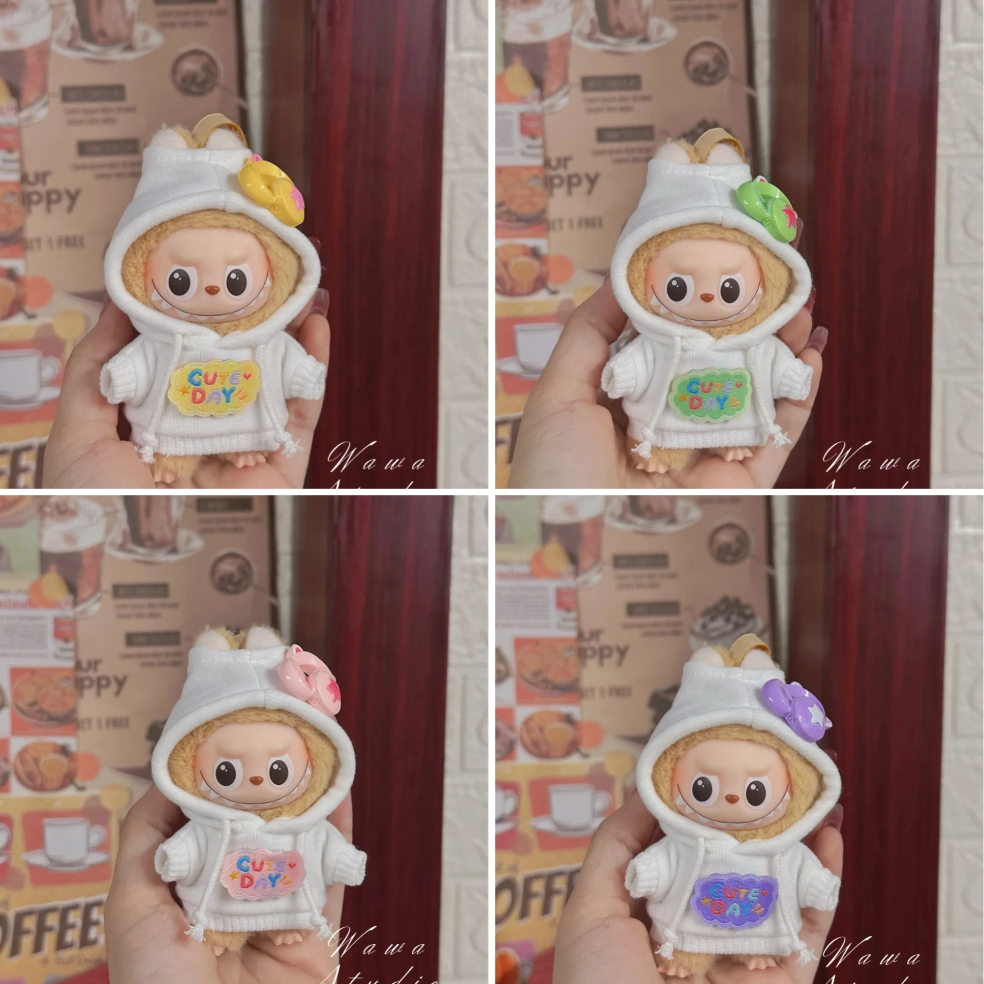 

For Mini Labubu Sportswear Featuring Ribbed Hem For labubu V4 The Monsters Pin For Love Series Cute animal clothes Accessories