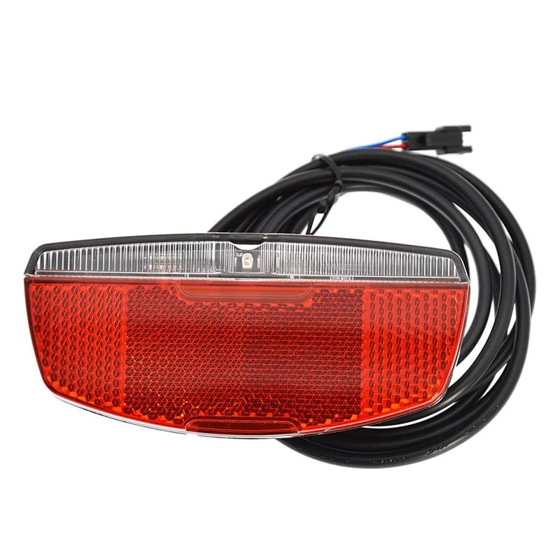 1PCS Ebike Tail Light Electric Bike Tail Light Input 6V-48V LED Light With Bicycle Reflector Plastic+Metal image 3