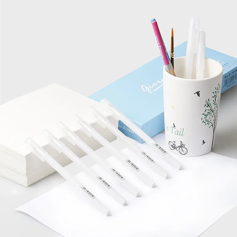1 Pcs High Light Pen Watercolor Painting Creative Design Color Marker DIY Paint Thin Head White Pen Art Basic Supplies