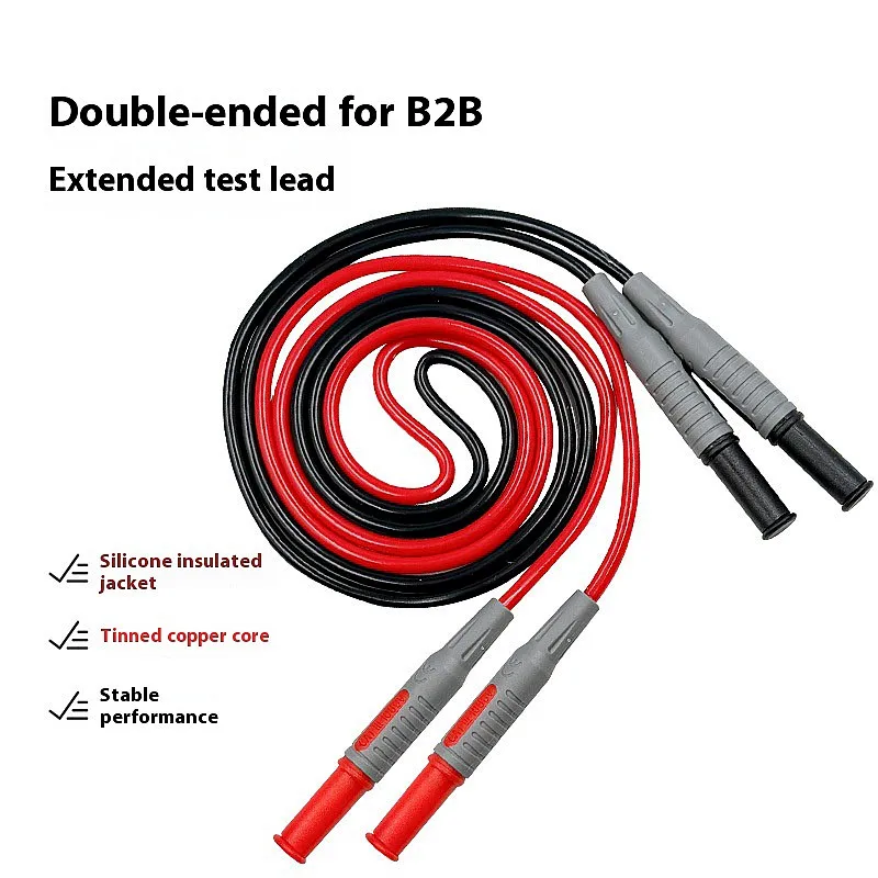 4mm 1000V 10A Banana Silicone Probes Multimeter Test Leads Straight Plug Wire Tips