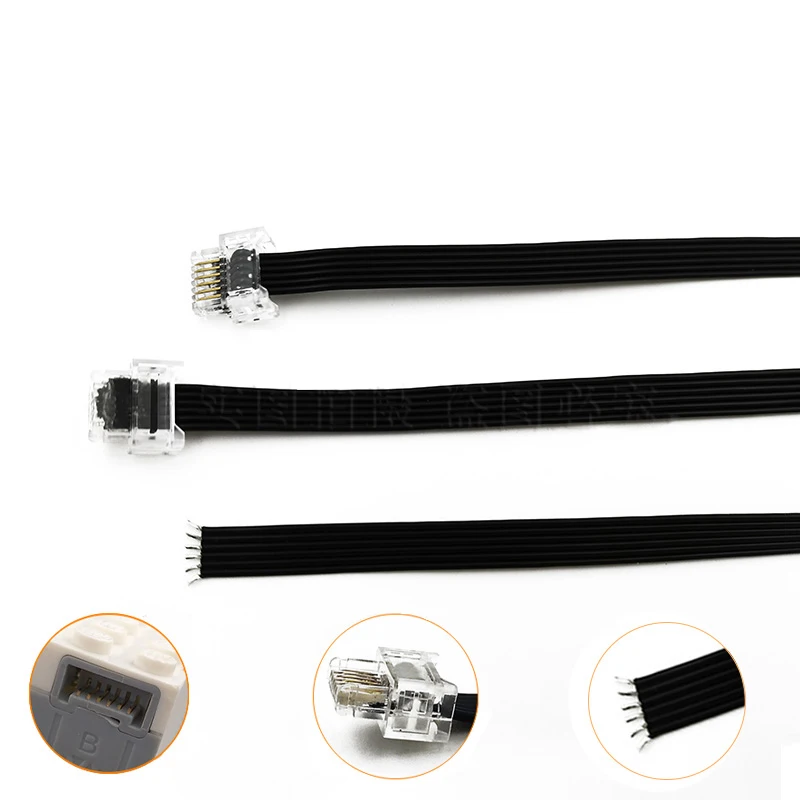 10-100 Crystal Connector Cable 25cm Motor Sensor Repair Dedicated Wire fit for 45345 Spike 45300 WeDo2.0 Blocks MOC Robotic Part