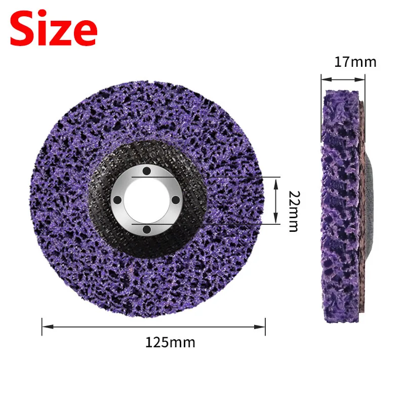 5Pcs 125mm 5inch Puple Poly Strip Disc Grinding Wheels Flap Disc for Angle Grinder Accessory Paint Rust Removal Clean Abrasive