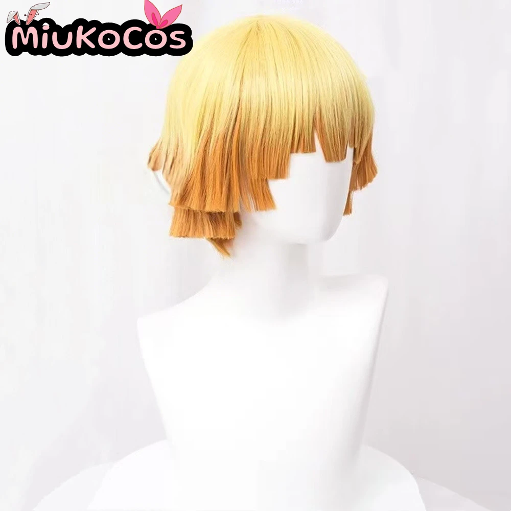 EN STOCK Zenitsu Agatsuma Cosplay peluca MiukoCosplay Anime Demon Slayer Cosplay