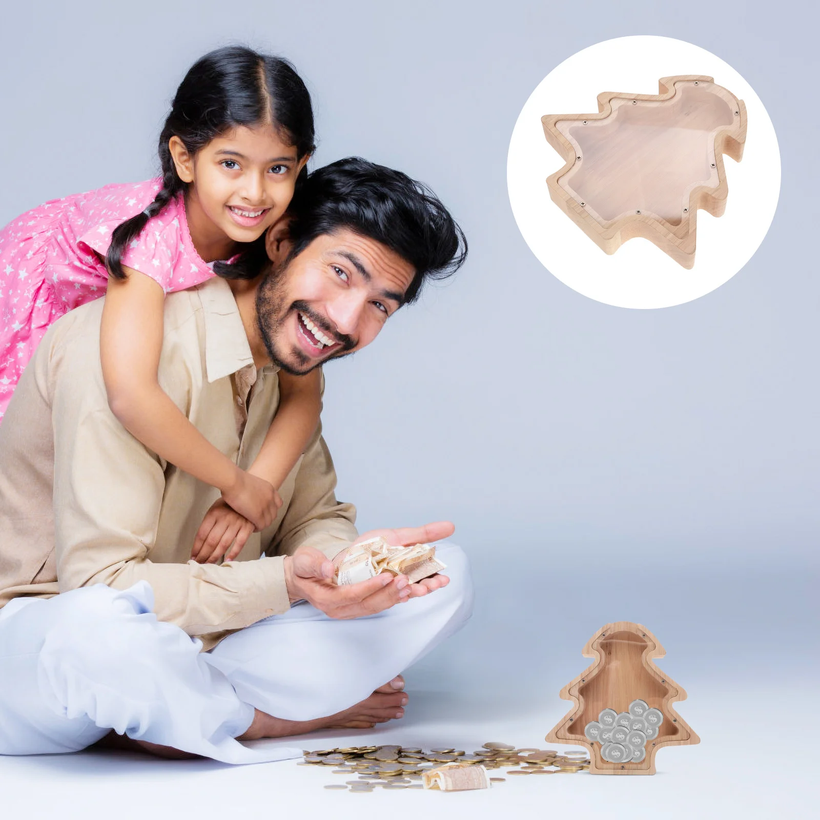 

Rustic Wooden Coin Bank Festive Money Holder Gift for All Ages Wooden Coin Bank Suggestion Box