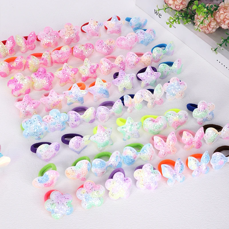 

50 шт. разноцветных маленьких резинок для волос для детей, девочек, не повреждающие волосы, аксессуары для волос для маленьких девочек