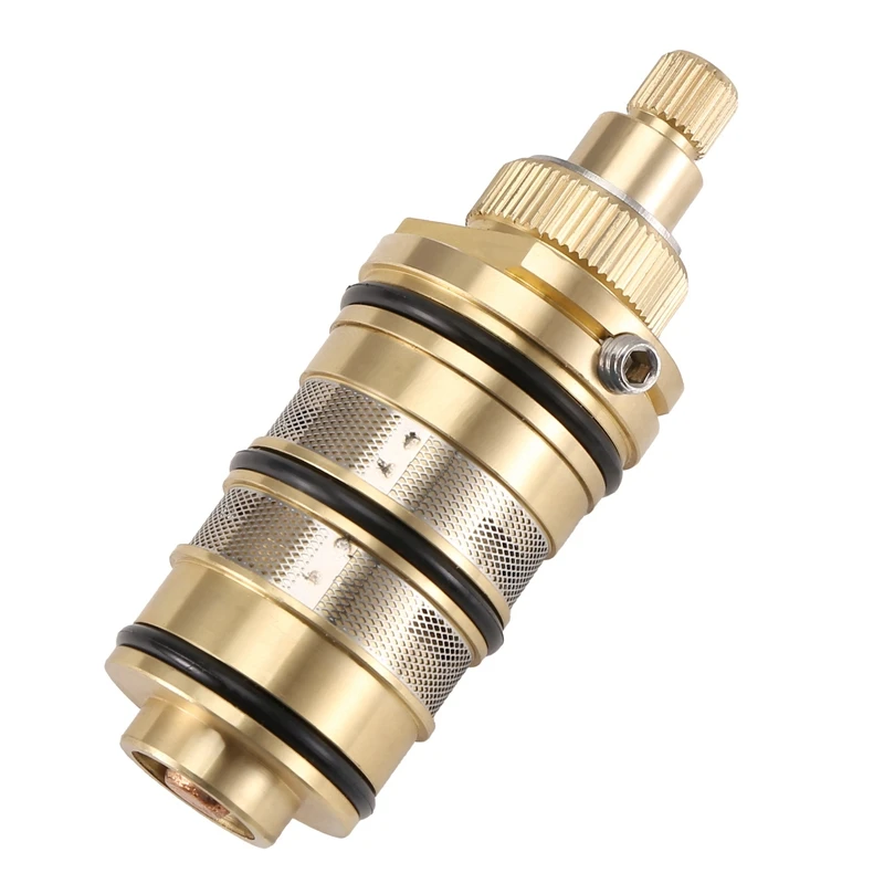 

Brass Replacement Thermostatic Cartridge, Shower Mixer Valve Bar Repair Kit Bathroom Water Temperature Control Faucet