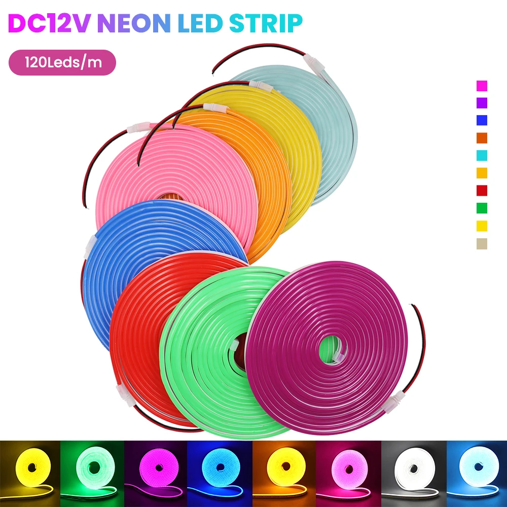 2835 Flexible Neon Led Strip Light 12V 6X12MM Waterproof Outdoor Decor Silicone Neon Light Strip 1m 2m 3m 5m for Holiday Decor