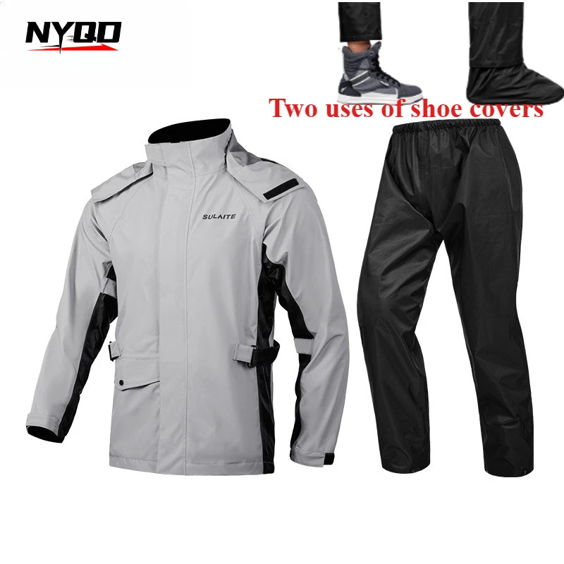 

2025 Motorcycle Raincoat Rain Pants Suit Knight Waterproof Rainstorm Proof Thickened Electric Vehicle Takeaway Split Raincoat