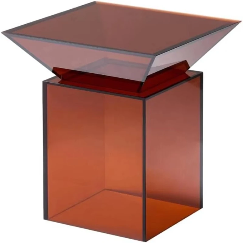 Dark amber weird coffee table furniture charming unique coffee table acrylic sofa end side furniture table brown