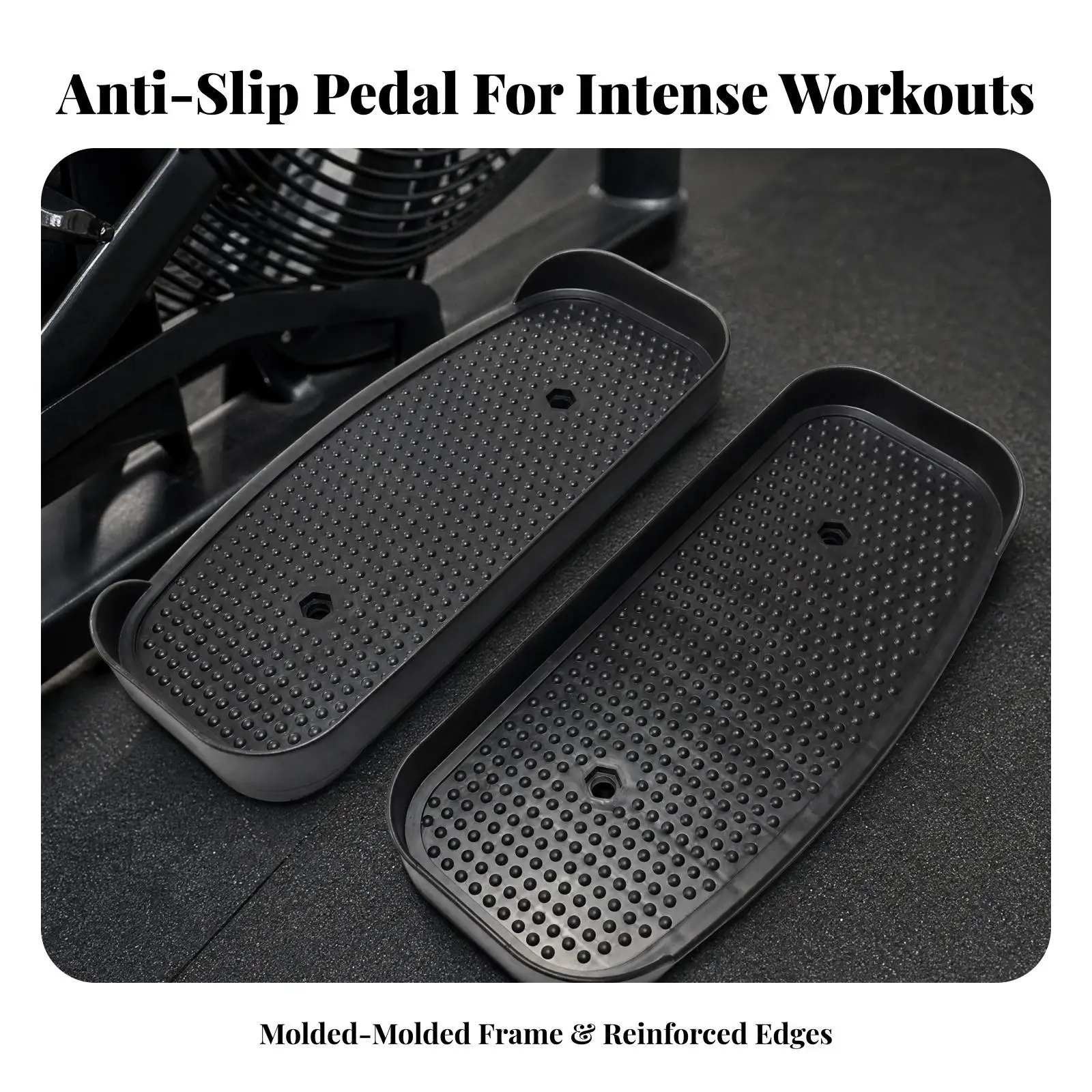 Stationary Bike Elliptical Pedal with Grip Dots for Fan Exercise Machine 150mm Wide Plastic Replacement
