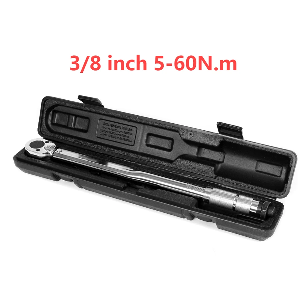 5-60N.m Torque Wrench 3/8 Inch Reversible Ratchet Key Square Drive Ratchet Socket Spanner Precise Preset Car Repair Tool Toolbox