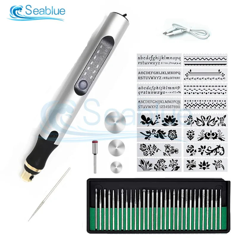 

8W 3.6V Electric Engraver Pen Set Mini Grinding Machine Engraver Drill 3 Gears Of Speeds Cordless Drill Rechargeable Rotary Tool