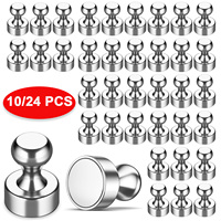 1-24Pcs Metal Magnetic Pins Portable Magnetic Thumbtacks for Whiteboard Cone Strong Magnets Fridge Pushpin Home Storage Tools