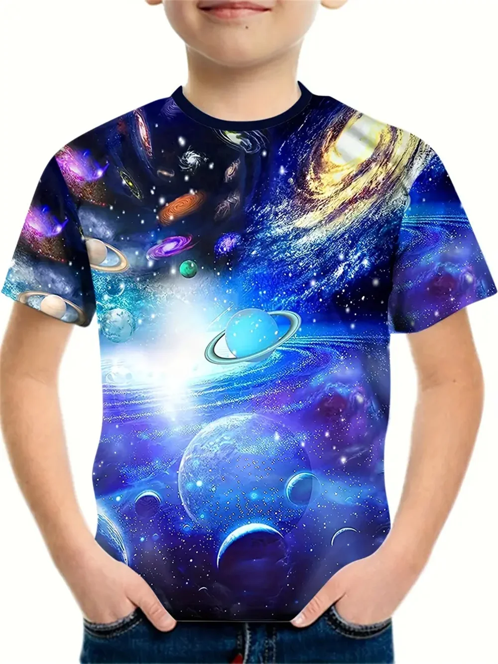 2025 Space Astronauts 3d Print Children's T-Shirt Funny 3d Printing For Boys Girls Casual Fashion T-Shirt Top Tee