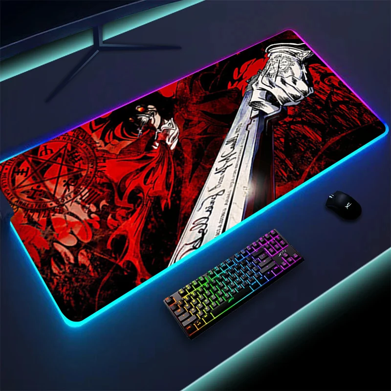 Imagem -02 - Hellsing Alucard Gaming Mouse Pad Anime Mousepad Tamanho Grande Lock Edge Quente Alta Qualidade 90x40cm