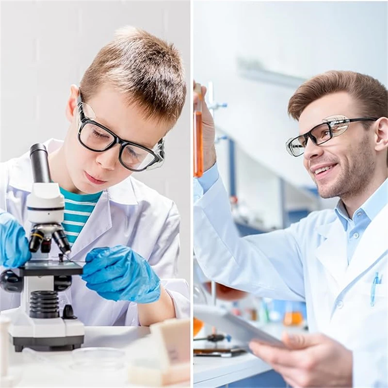 2 قطعة عين الموضة مرنة واضحة الدروع مكافحة الضباب الغطاء الواقي نظارات العين الجانب واقية قصر النظر نظارات حامي #3