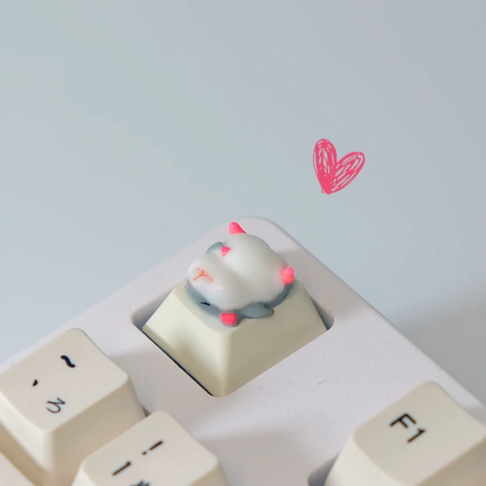 Three-Dimensional Cute Fat Hamster Mechanical Keyboard Cap Men and Women Birthday Gift Custom Creative Personalized Keycaps