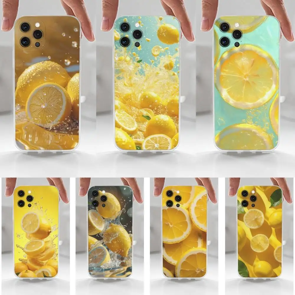 

Art Fruit lemon Phone Case For iPhone 16,15,14,17,13,12,11 Plus,Pro,Max,XR,XS,X,7,8 Plus,SE,Mini,Transparent,Silicone Case