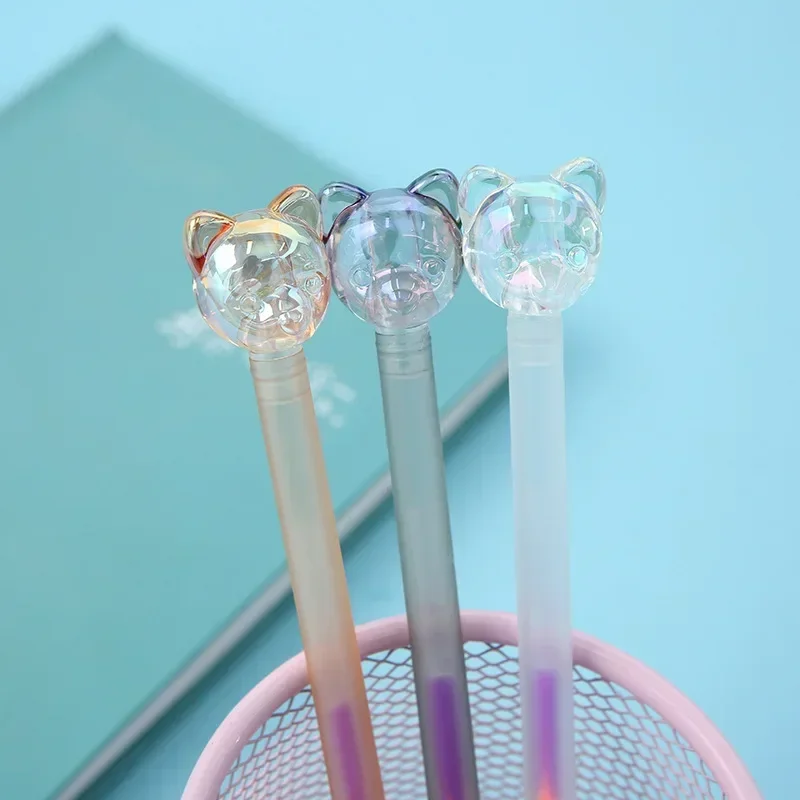 A 36PCS Korean Stationery Creative Crystal Dog Rollerball Pen Cute Animal Chai Dog Quick Drying Pen B
