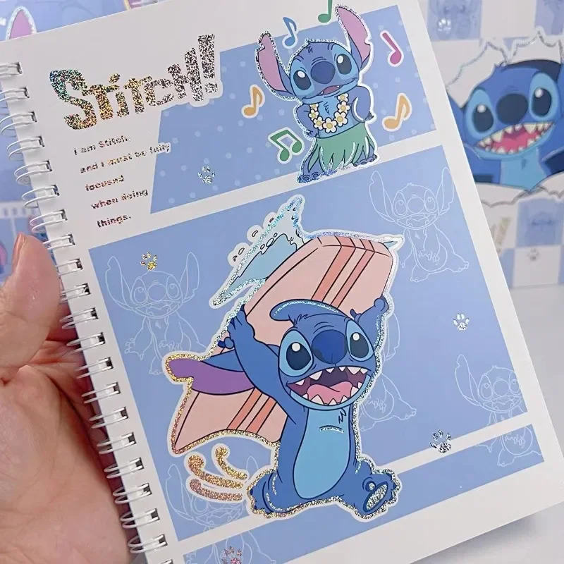 Disney Stitch Notebook Kawaii Learning Stationery Schools Supplies Cartoon Anime Figure Children Memo Coil Notebook Student Gift