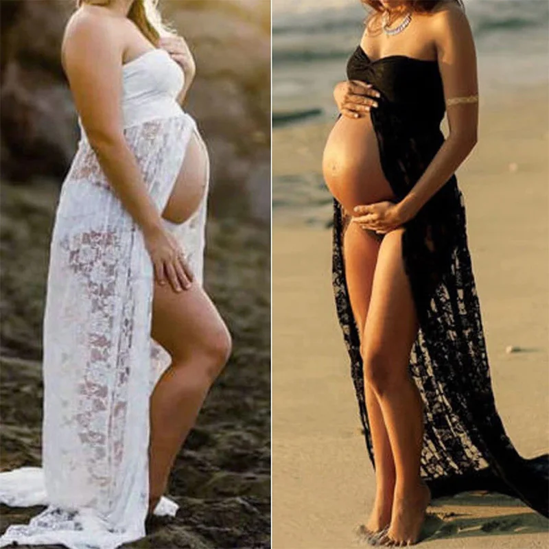 

Maternity Gowns Women Photography Lace Dress Props Pregnancy Photoshoot Outfits Fancy Robe Shooting Summer Maxi Pregnant Dresses