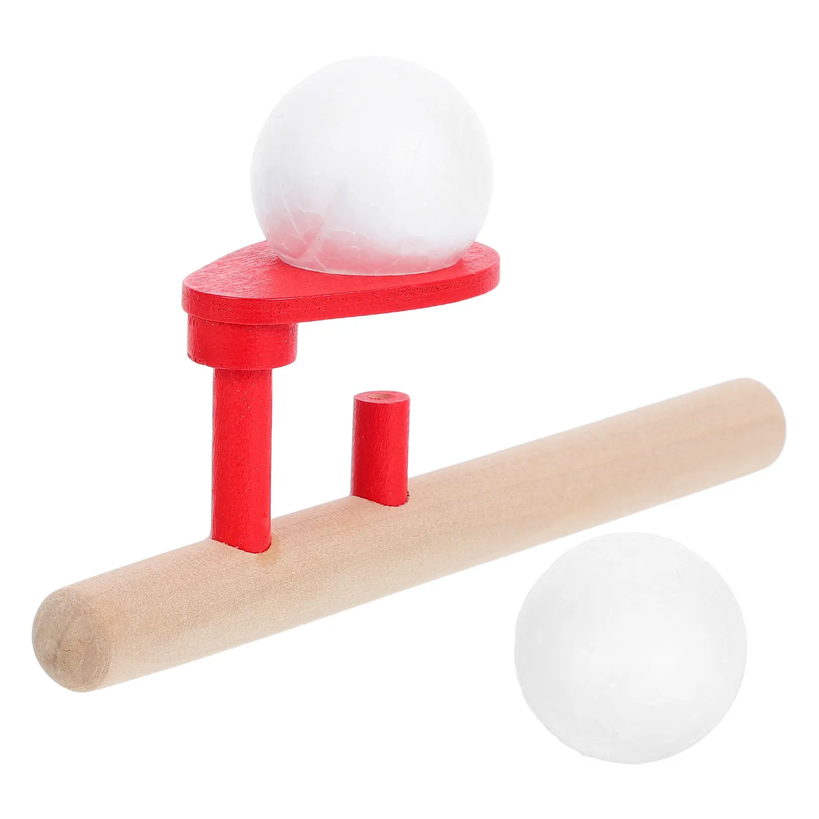 1Pcs Wooden Floating Blow Balance Game Educational Ball Rod for Kids Enhance Motor Skills Steam Floating Blow