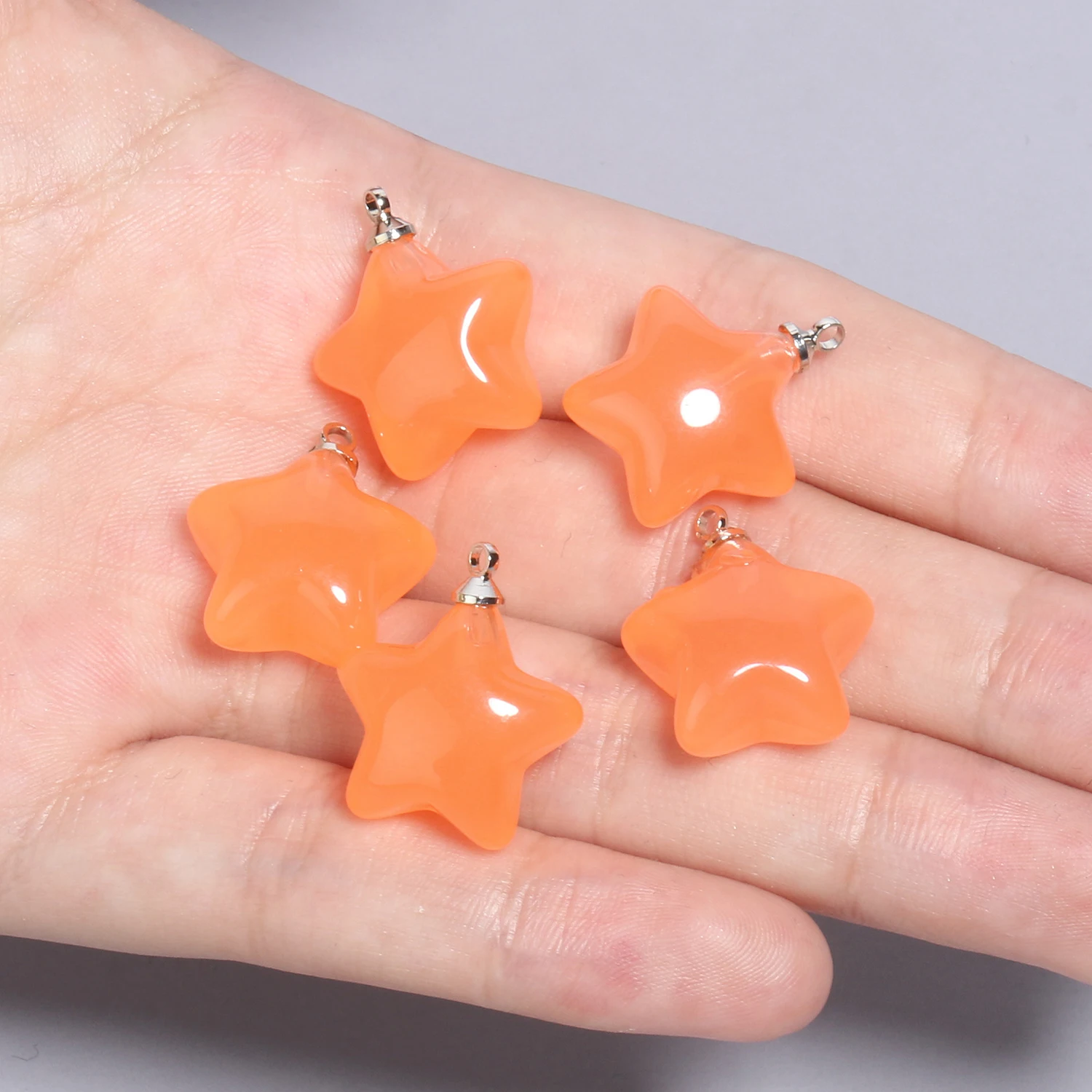 10pcs Mixed Cute Resin Star Charms for DIY Jewelry Making