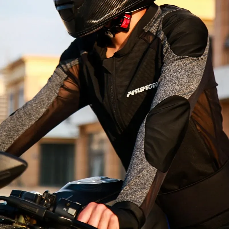 AMUMOTO Motocicleta à prova de colisão respirável de secagem rápida armadura jaqueta proteção