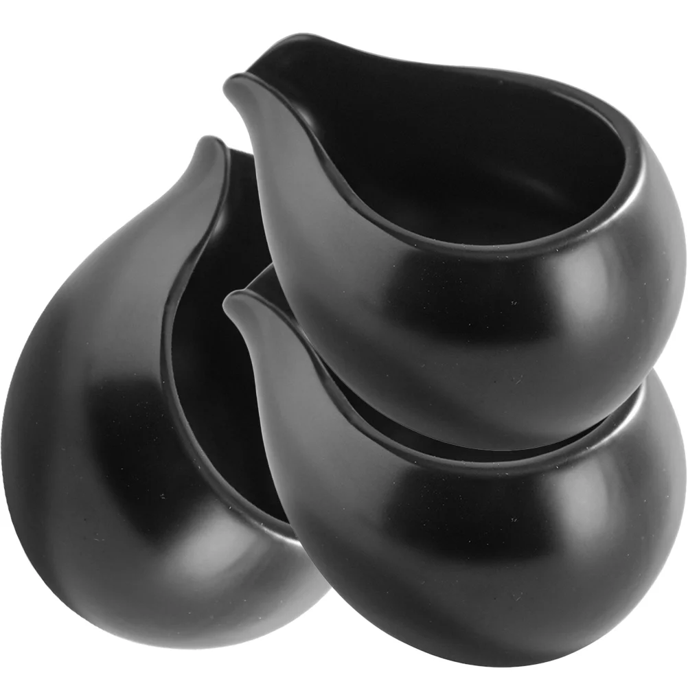 

3 Pcs Round Mouth Milk Spoon Sauce Bucket Coffee Kettle Saucer Boats Porcelain Cup