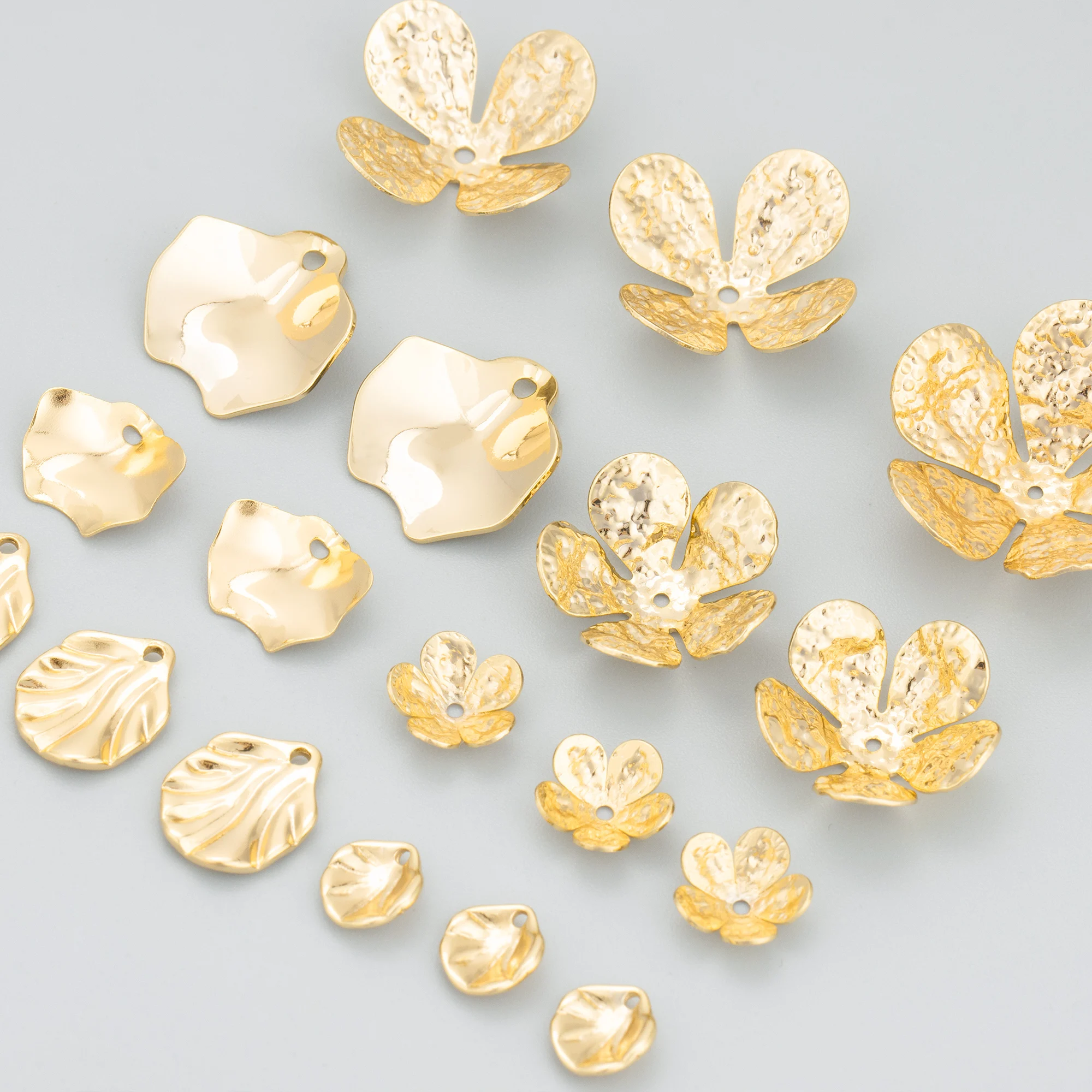 GUFEATHER,20pcs/lot,MH77,jewelry accessories,18k gold rhodium plated,copper,nickel free,flower shape,charms,jewelry making image 3