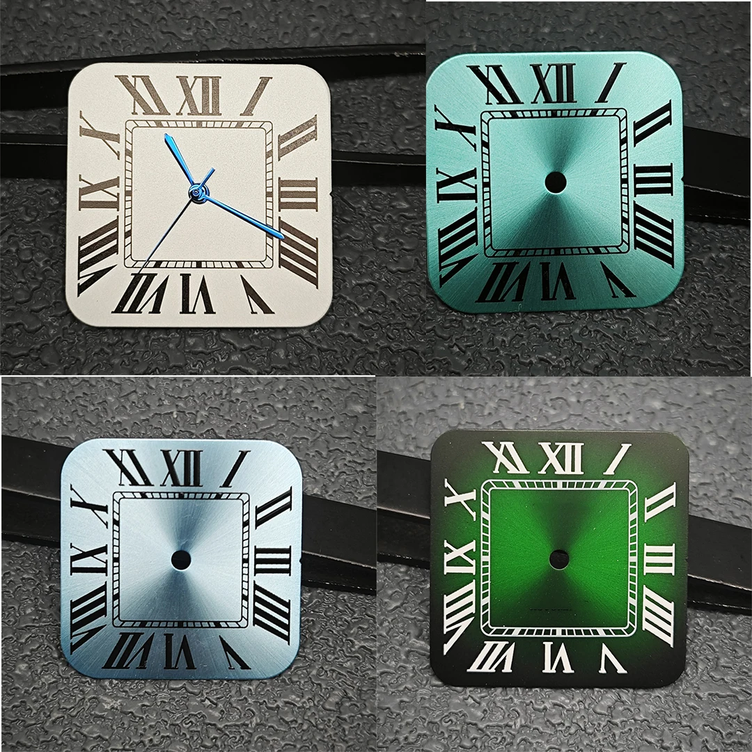 NH35 นาฬิกาสแควร์ชุดสําหรับ 27 มม.Dial NH35 S Dial สีขาวสแควร์นาฬิกาอุปกรณ์เสริม Minimalist นาฬิกา S โลโก้