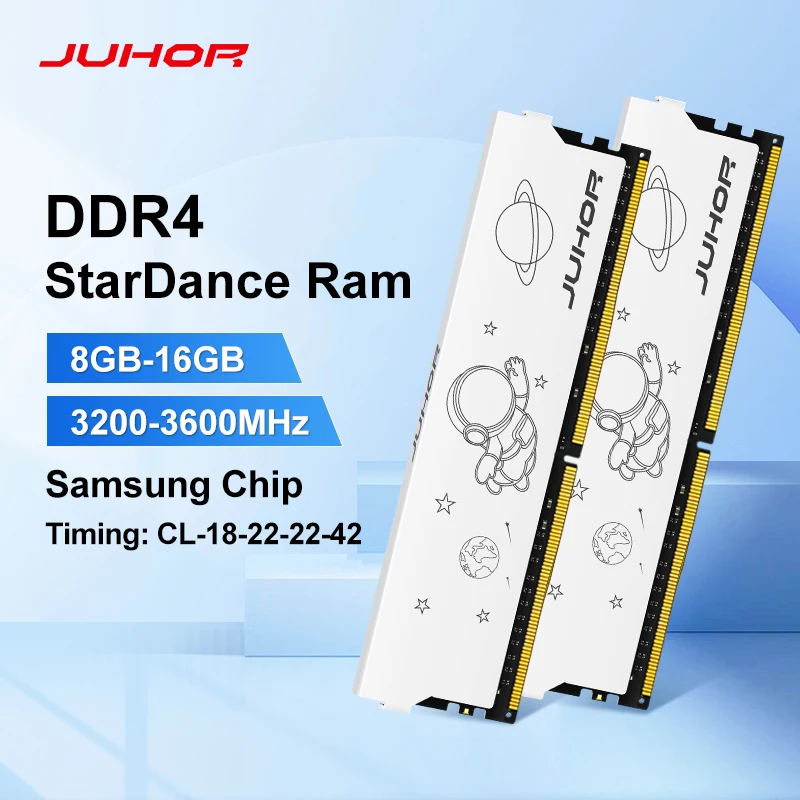 Imagem -05 - Juhor Memória Ram Ddr4 16g 8g 32g Memória de Mesa Udimm Ddr4 2666 3200 3600 Novos Rams Dimm