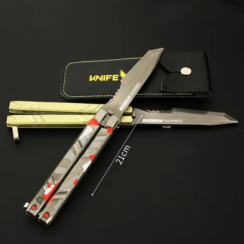 Valorant Weapon Recon Red Camo Butterfly Knife 21cm Letter Opener Sword Model Game Peripheral Boy Toys