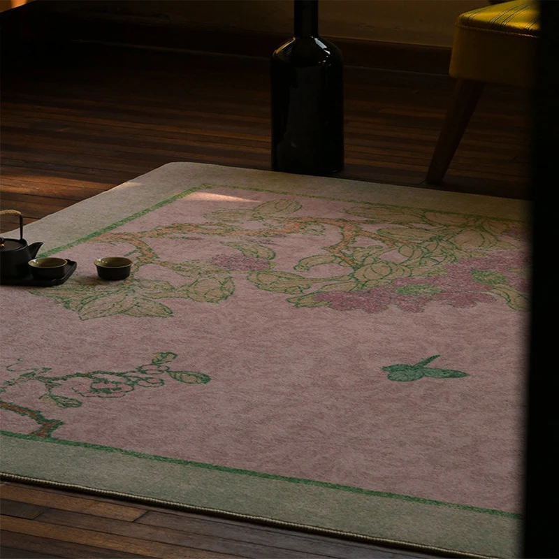 

Ретро-ковер для гостиной, мягкий и удобный напольный коврик, розовый ковер с животными и цветами, коврик для кофейного столика, ковры для спальни, большие коврики для домашнего декора