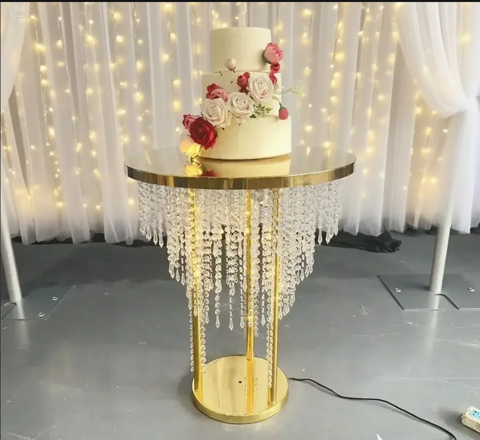 Wedding Decoration Hanging Crystal Beads Cake Table Round Wedding Table