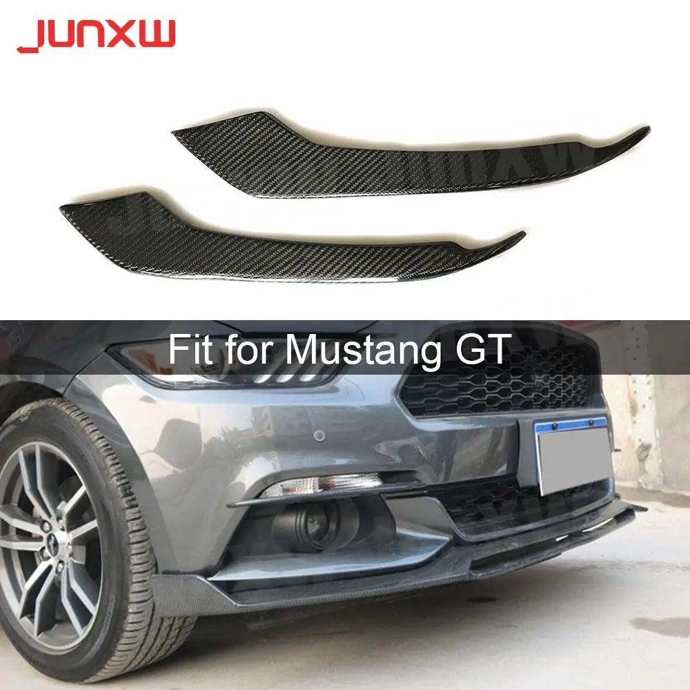 

Carbon fiber Front Fog Lamp Air Vent Fin Trims Covers for Ford Mustang GT V8 V6 GT350R Coupe 2015 2016 2017 Bumper Winglet