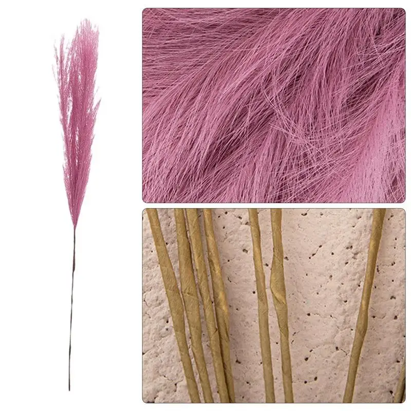 Pampas Grass Decor Mini Emulational Dry Flowers For Decoration Artificial Flowers Farmhouse Table Decor Fake Flowers Shaggy Fall