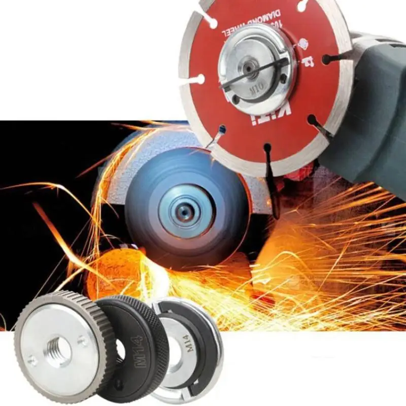 Flange Nut Clamping Power Chuck Tools Parts 1PC M14 Thread Angle Grinder Self-locking Pressing Plate Black Quick Release