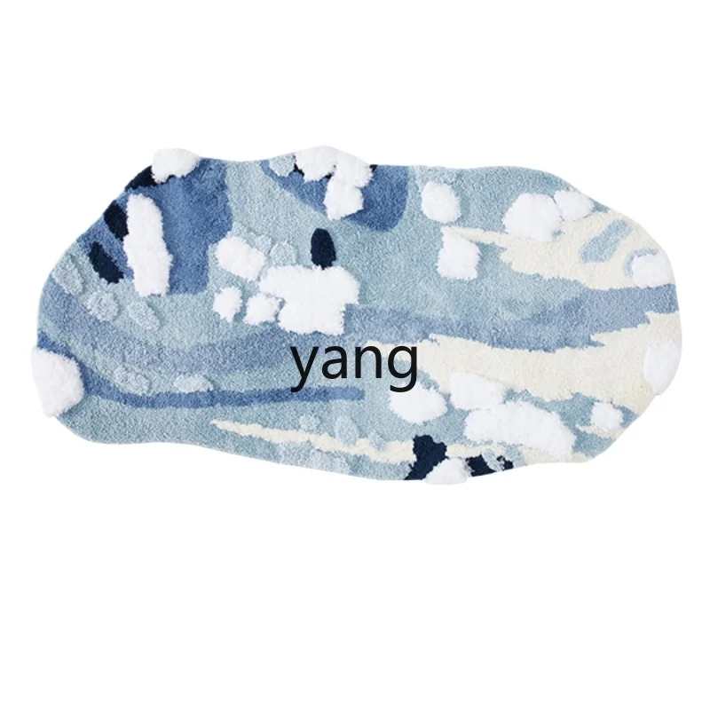 CX Light Blue Irregular Shaped Bedroom Bedside Living Room Coffee Table Carpet Door Mat