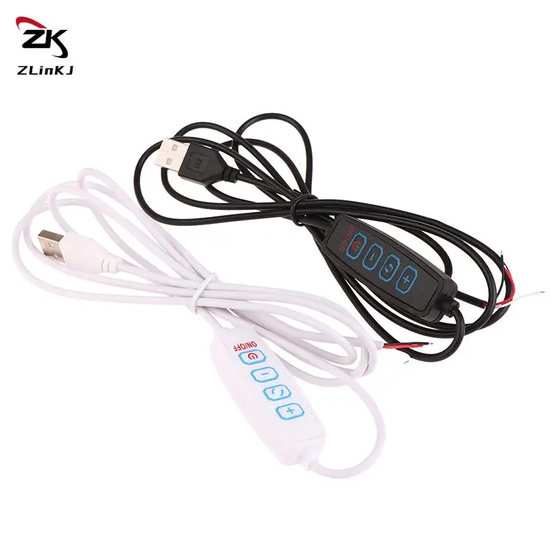 1.5M USB 5V LED Tri-color Dimming Color Switch Cable Dimmer 4-Key Controller 2CH For Low Voltage LED CCT Bicolor Light