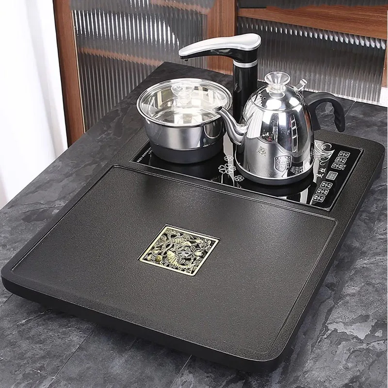 Kitchen Office Tea Tray Wooden Plate Pot Accessories Rustic Vintage Magnetic Tea Tray Coasters Storage Bandeja Madera Teaware