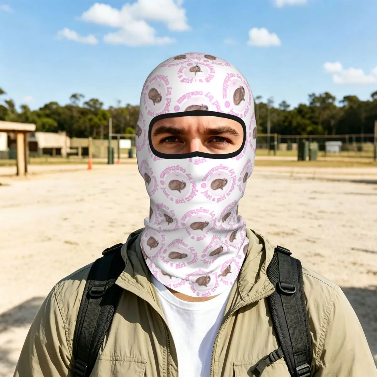 Rock Hyrax Just A Girl Trapped By Capitalism Coquette Balaclava Full Face Mask Sun Protection Neck Gaiter For Motorcycle Outdoor